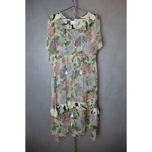 Johnny Was Marion Mixed‎ Midi Dress Silk Blend Size M L32102